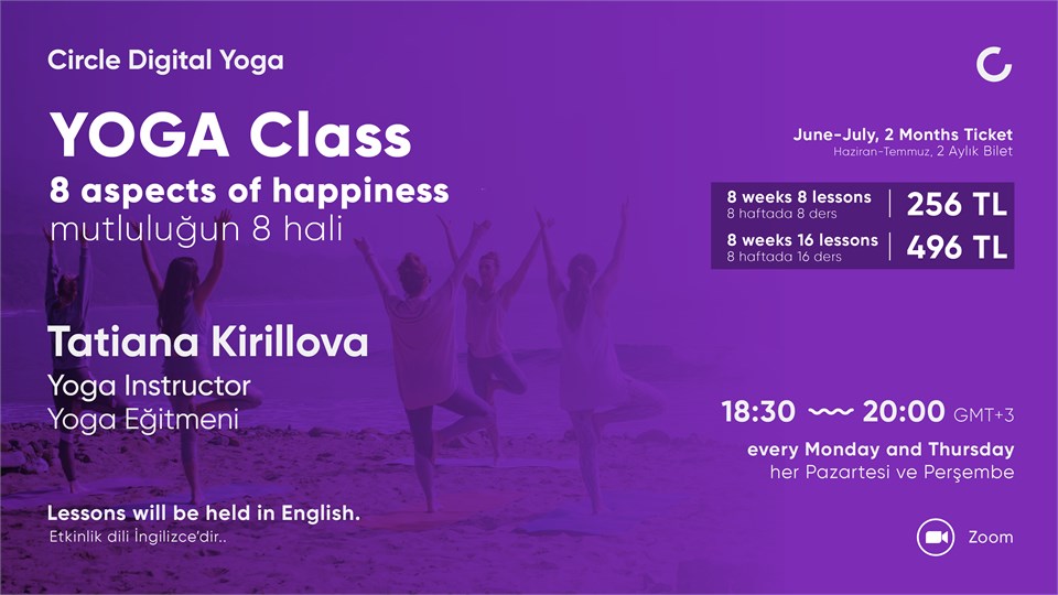 YOGA CLASS 8 aspects of happiness - June to July