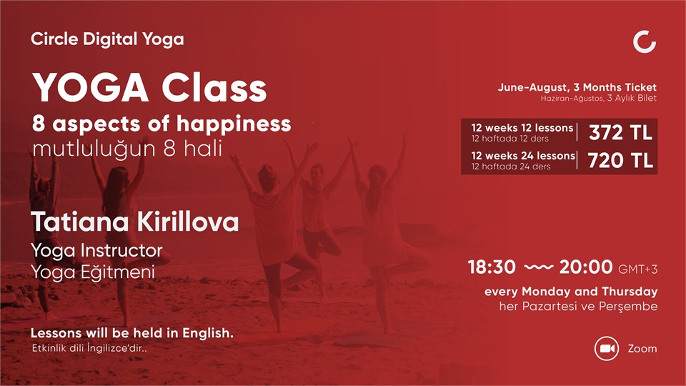 YOGA CLASS 8 aspects of happiness - June to August