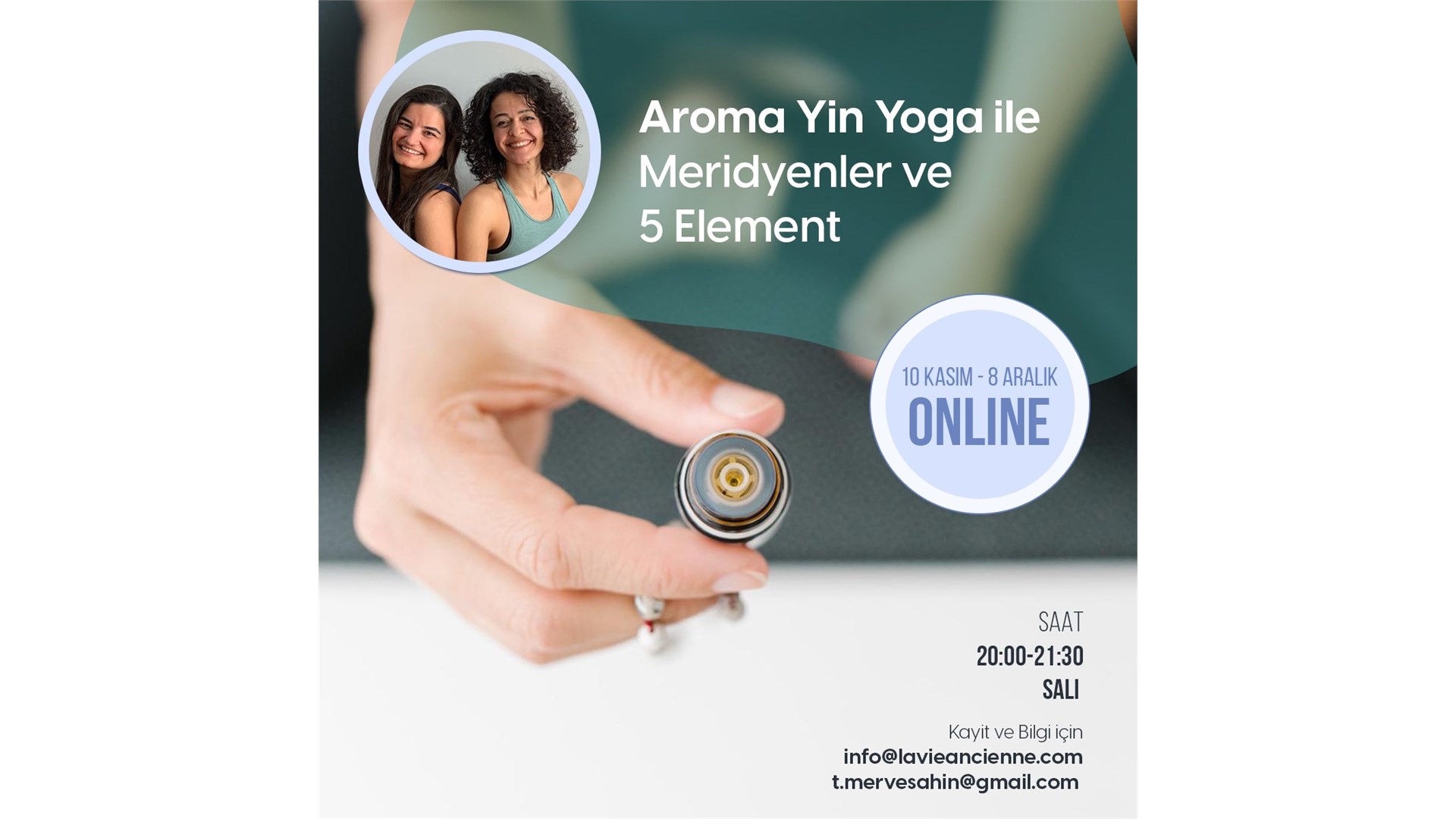 Aroma Yin Yoga Merdiyenler & 5 Element 10 Kasım 2020 ZOOM Biletino