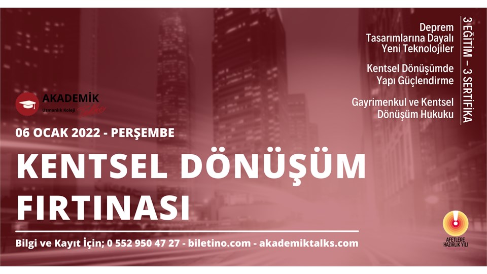 Kentsel Dönüşüm Fırtınası // 3 Eğitim - 3 Sertifika