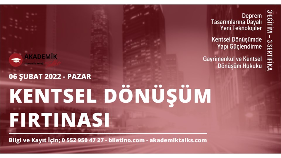 Kentsel Dönüşüm Fırtınası // 3 Eğitim - 3 Sertifika