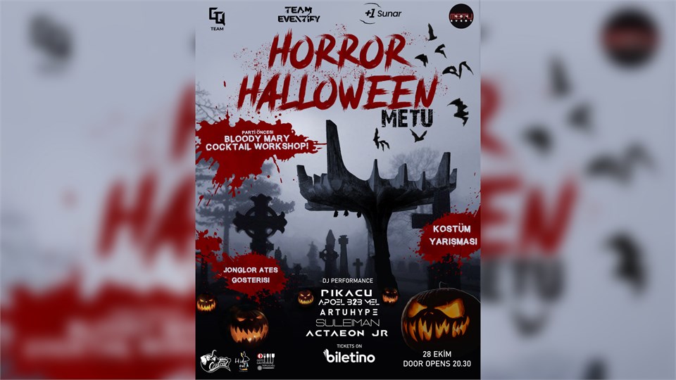 HORROR HALLOWEEN PARTY (28th October - Central Performance Hall) 
