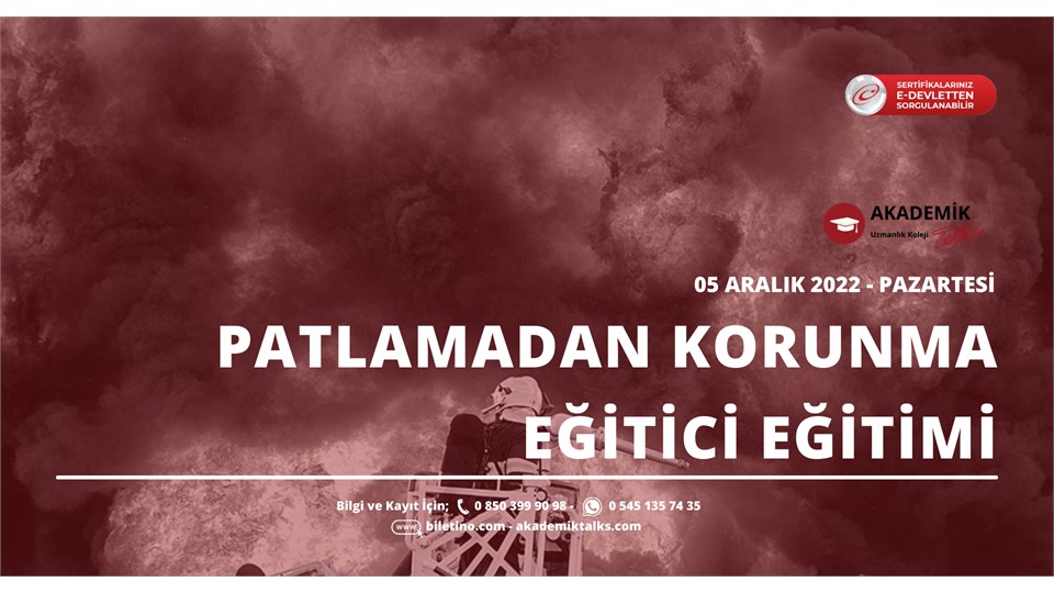 PATLAMADAN KORUNMA EĞİTİCİ EĞİTİMİ