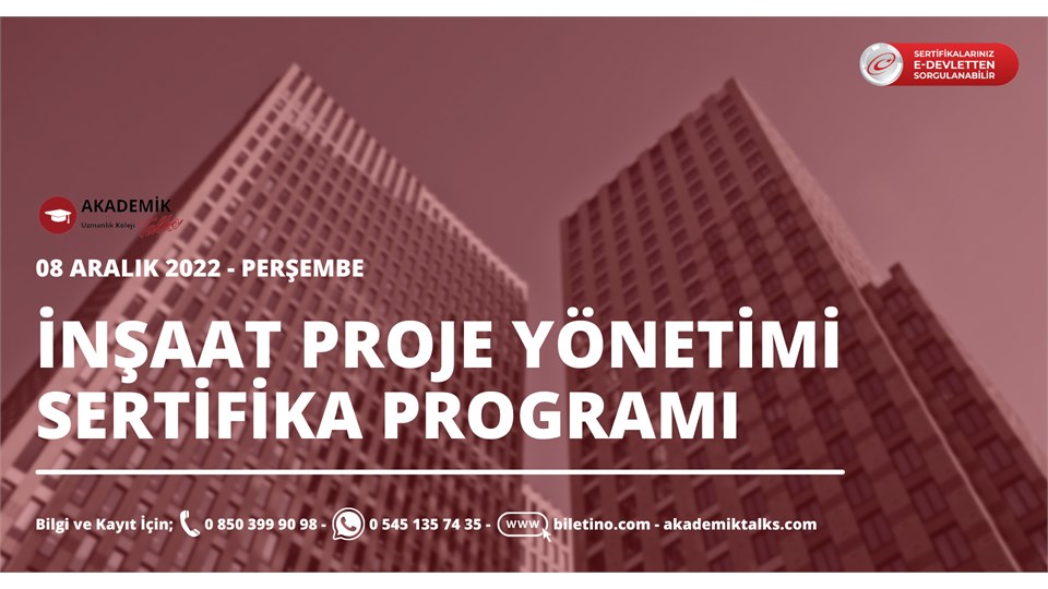 İNŞAAT PROJE YÖNETİMİ SERTİFİKA PROGRAMI