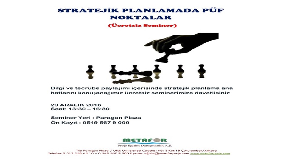 STRATEJİK PLANLAMADA PÜF NOKTALAR