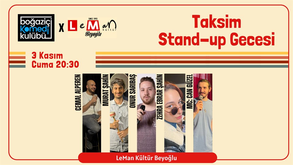 Boğaziçi Komedi Kulübü - Leman Kültür Taksim Stand Up Gecesi