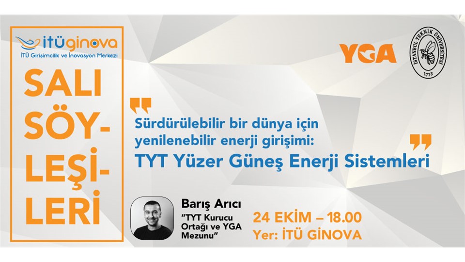 Salı Söyleşisi: Barış Arıcı – Sürdürülebilir bir dünya için yenilenebilir enerji girişimi: TYT - Yüzer Güneş Enerji Sistemleri