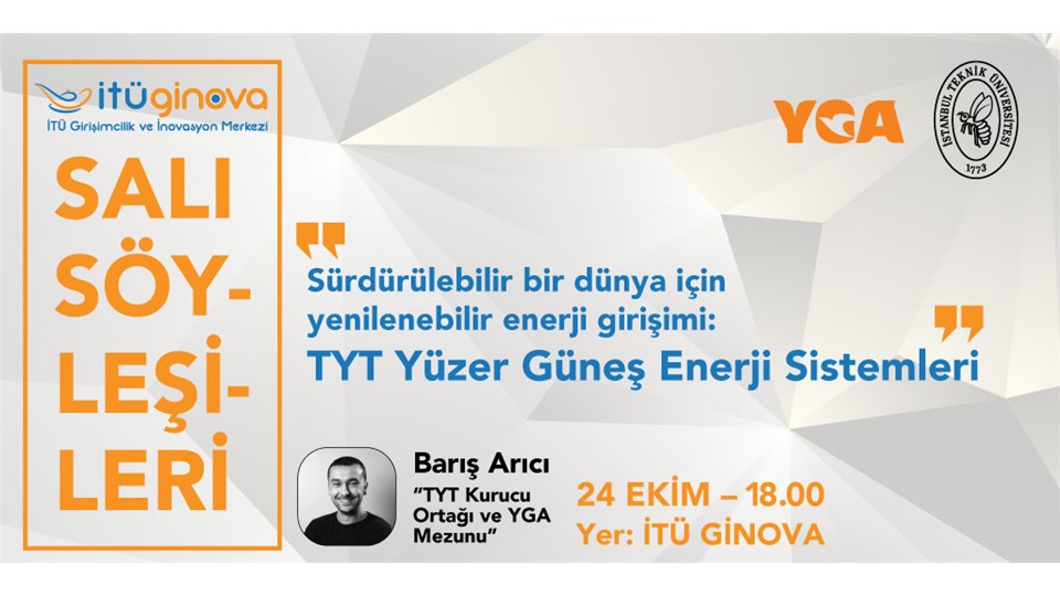 Salı Söyleşisi: Barış Arıcı – Sürdürülebilir bir dünya için yenilenebilir enerji girişimi: TYT - Yüzer Güneş Enerji Sistemleri