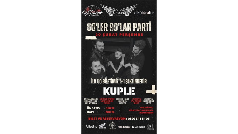 80’LER 90’LAR PARTİSİ ( ALANYA KARGA PUB )