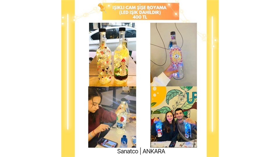 IŞIKLI CAM ŞİŞE BOYAMA WORKSHOP BAHÇELİEVLER CUMARTESİ