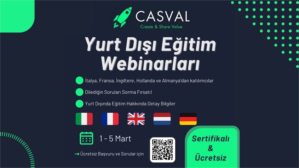 Casval Yurt Dışı Üniversite Webinarları