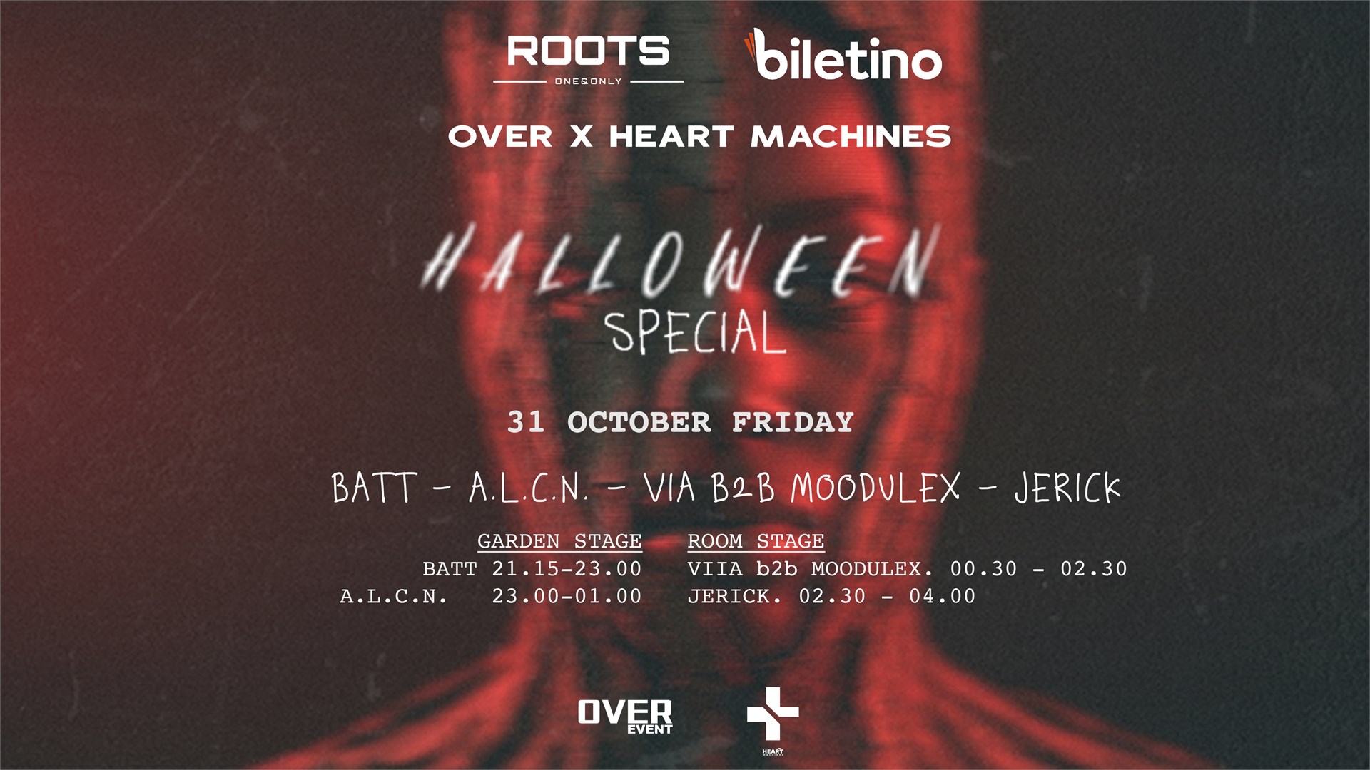 Over x Heart Machines pres. Halloween Special at Roots Antalya 31/10